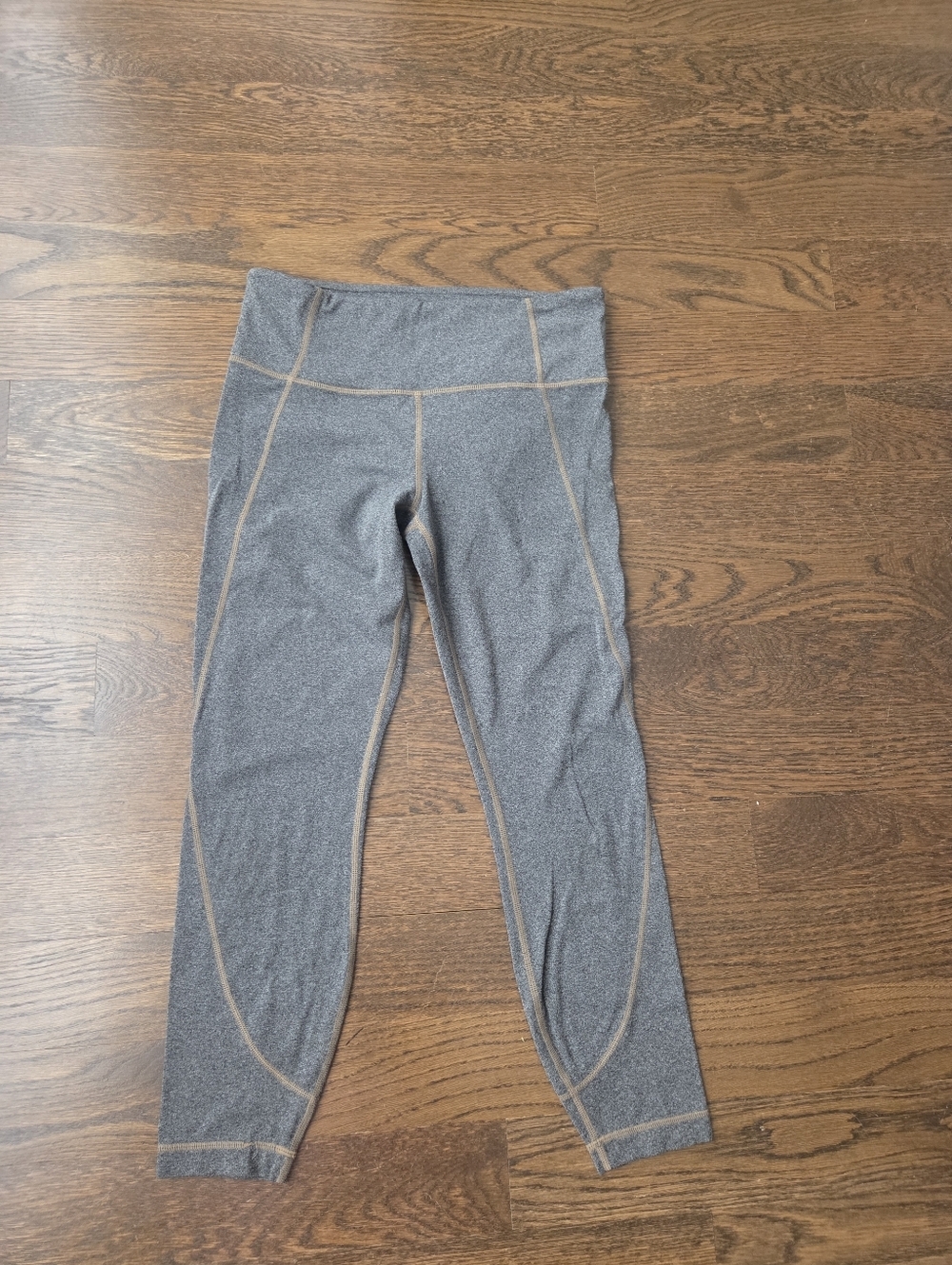 Athleta High-Waisted Gray Athletic Leggings with Contrast Stitching Sz.M - Picture 1 of 9